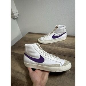 Nike Blazer Mid '77 Vintage, White Voltage Purple, Men Size 10.5 Shoes Sneakers